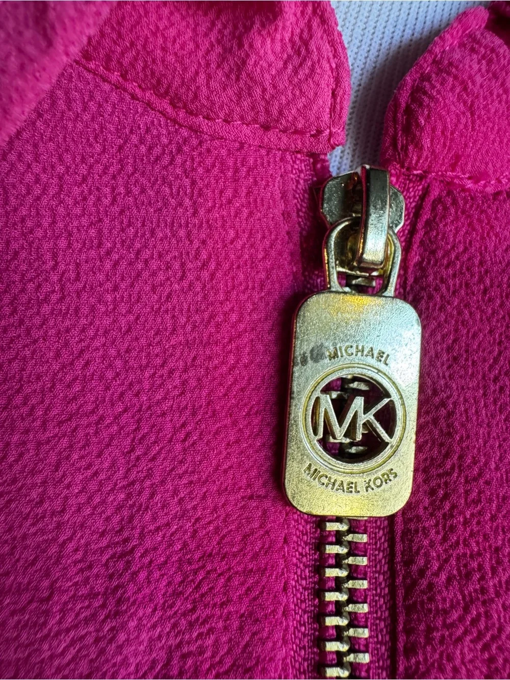 Michael Kors Hot Pink Half-Zip Collared Sweatshirt